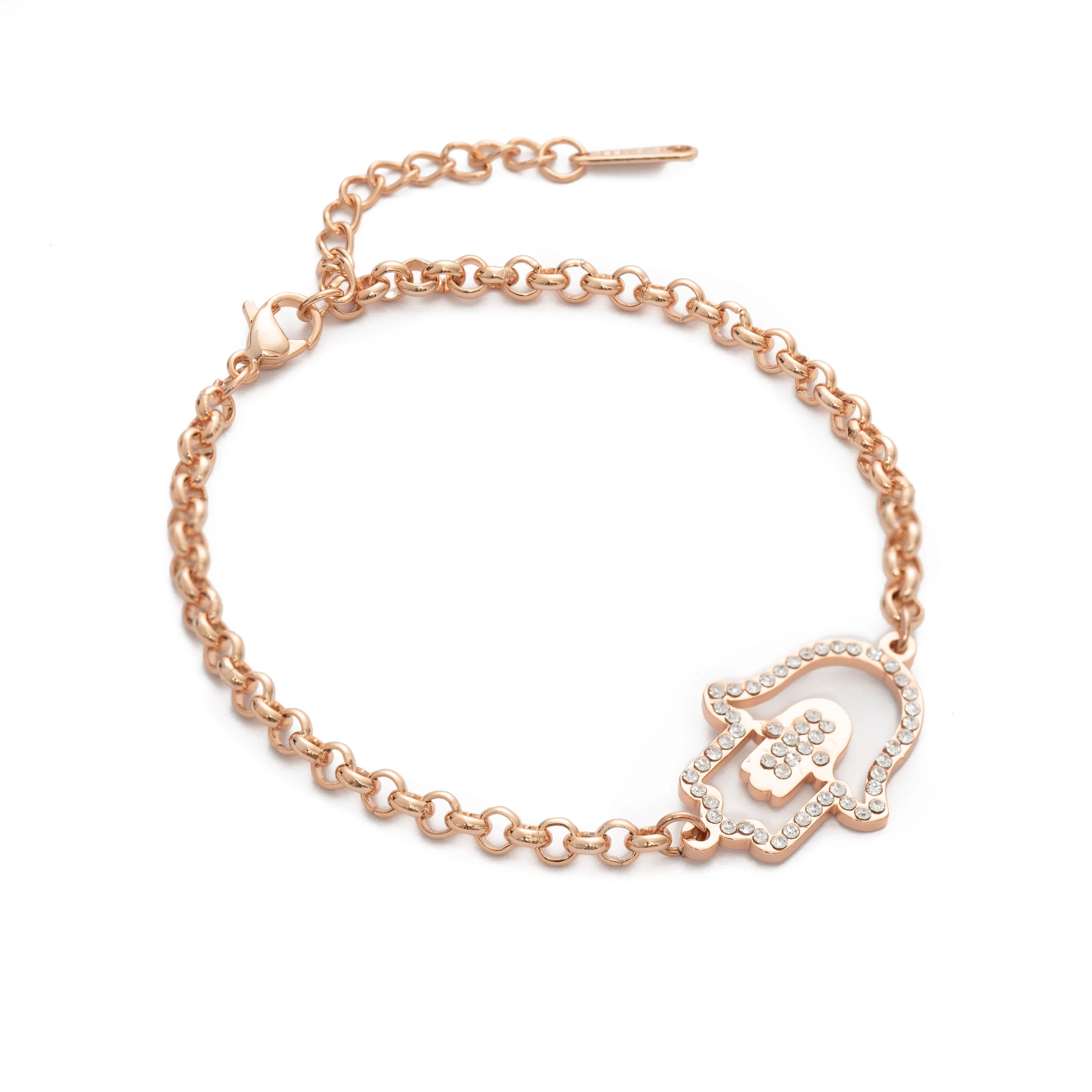 Hamsa Hand Bracelet/Anklet with Crystal