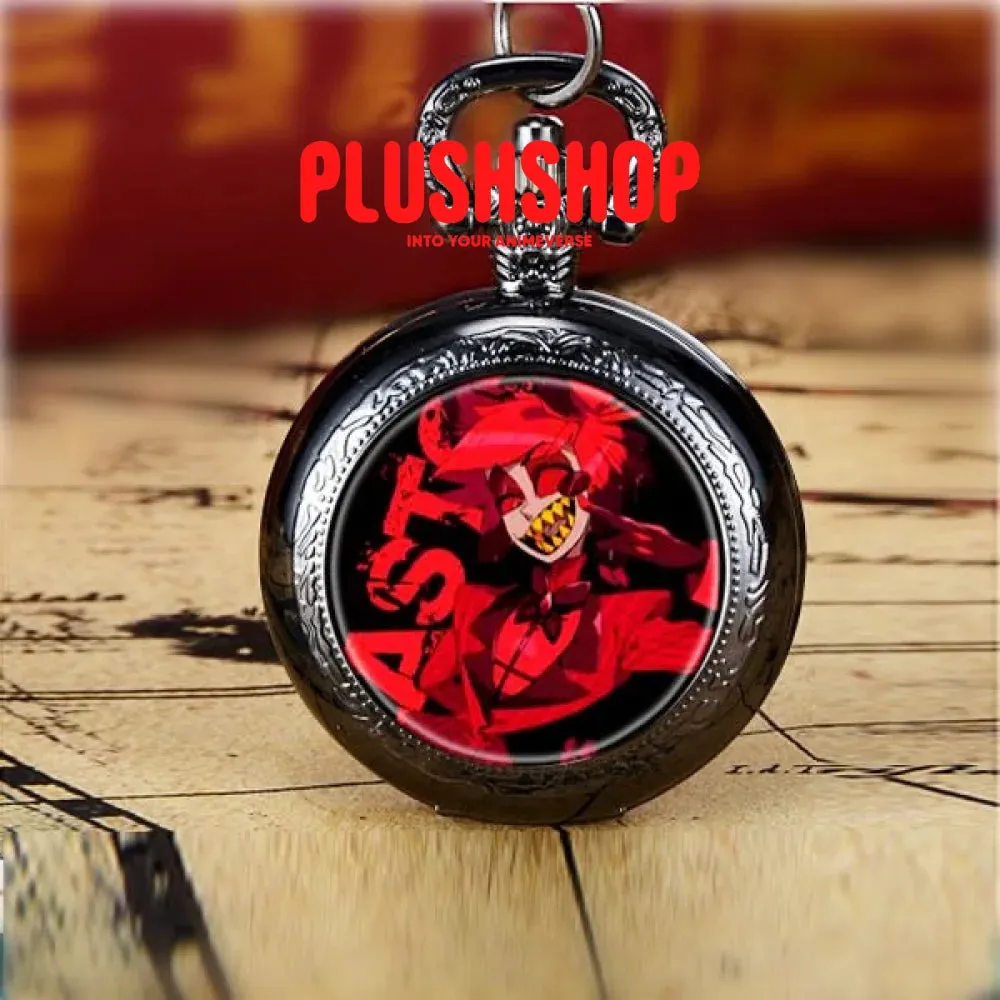 Hazbin Hotel Pendant Metal Pocket Watch Necklace