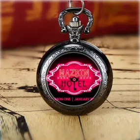 Hazbin Hotel Pendant Metal Pocket Watch Necklace