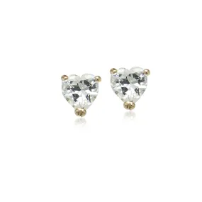 Heart 7mm Cubic Zirconia Rosegold Plated Stud Earring