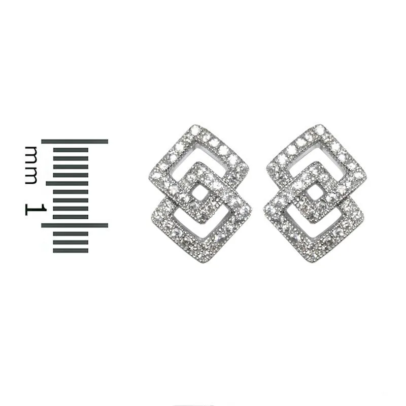 Hedy Double Square Stud Earrings