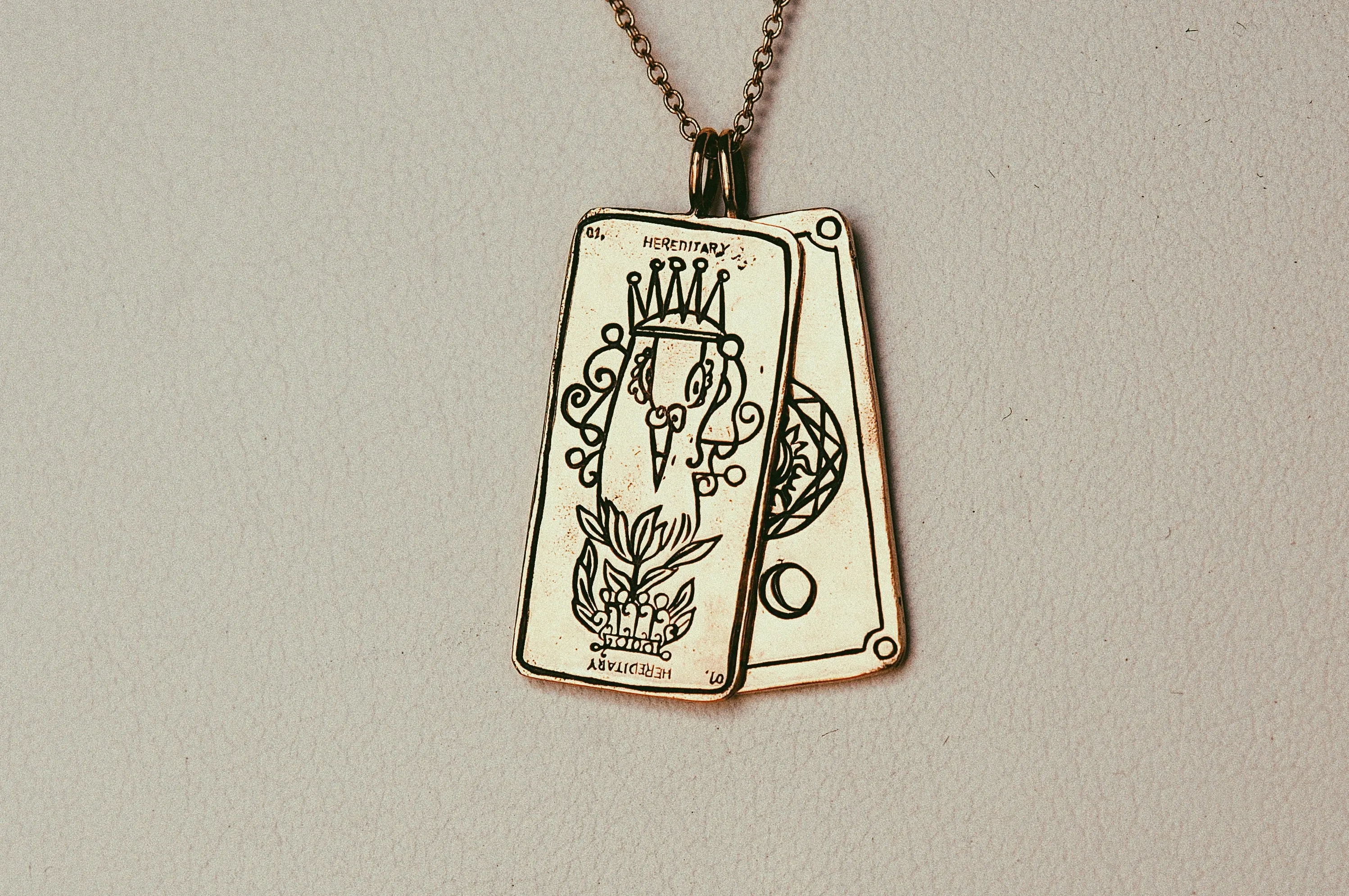 Hereditary Tarot Card Necklace