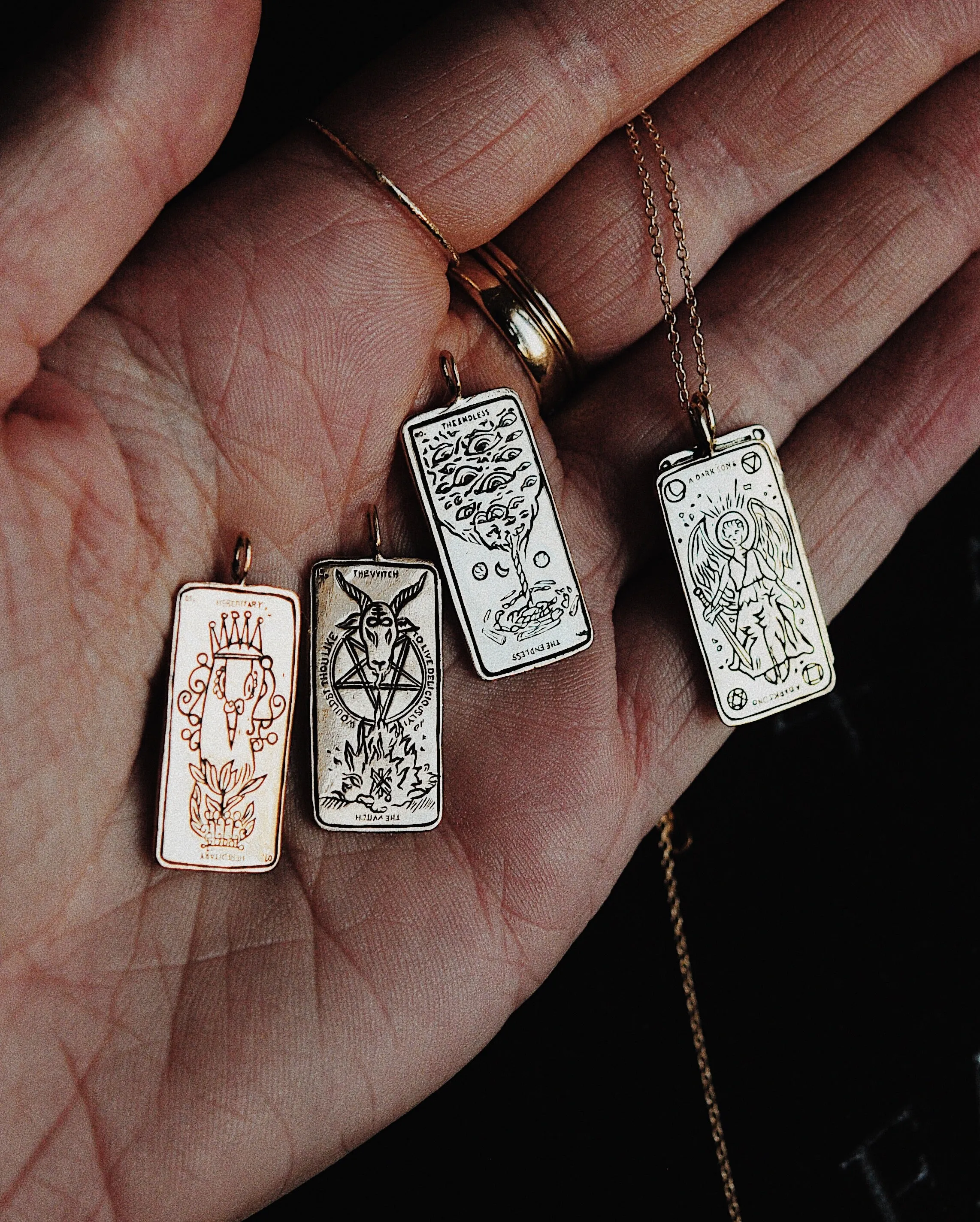 Hereditary Tarot Card Necklace