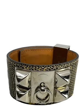 HERMES Natura Lizard Collier de Chien Bracelet