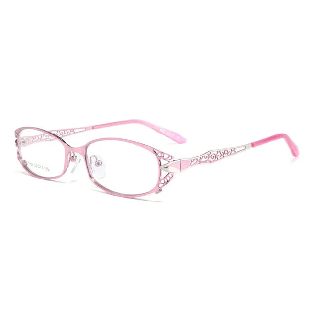 Hotochki Women's Full Rim Rectangle Alloy Reading Glasses 9003