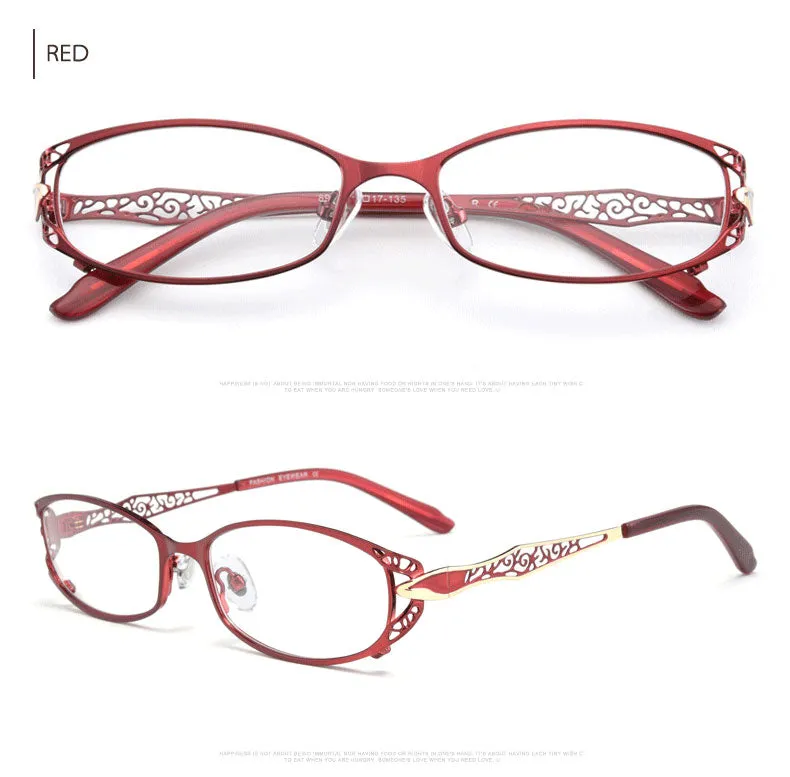 Hotochki Women's Full Rim Rectangle Alloy Reading Glasses 9003