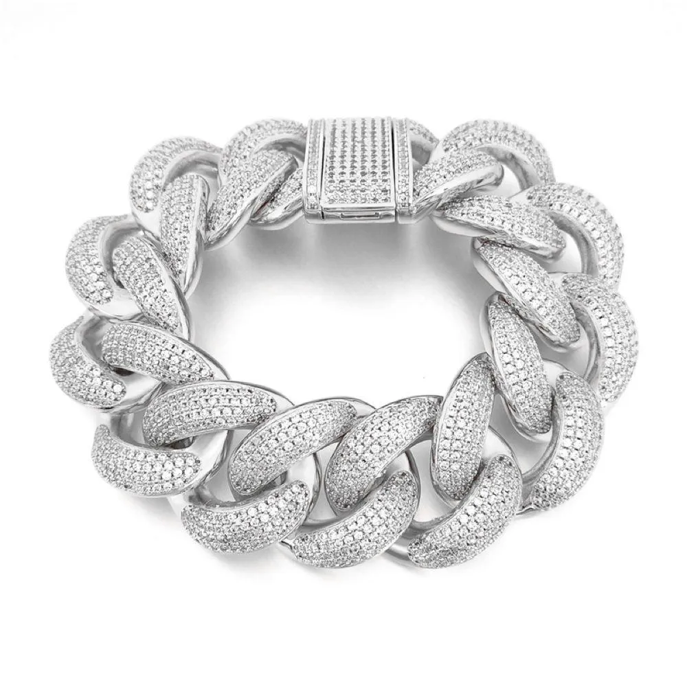 HUGE 24MM 3D Cuban Bling Bling Bracelet