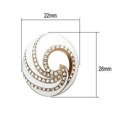 IP Rose Gold(Ion Plating) Brass Earrings with Top Grade Crystal in Clear for Women Clear Stone Color Style GL165