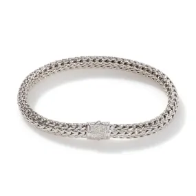 John Hardy 6.5mm Icon bracelet with pave diamond clasp