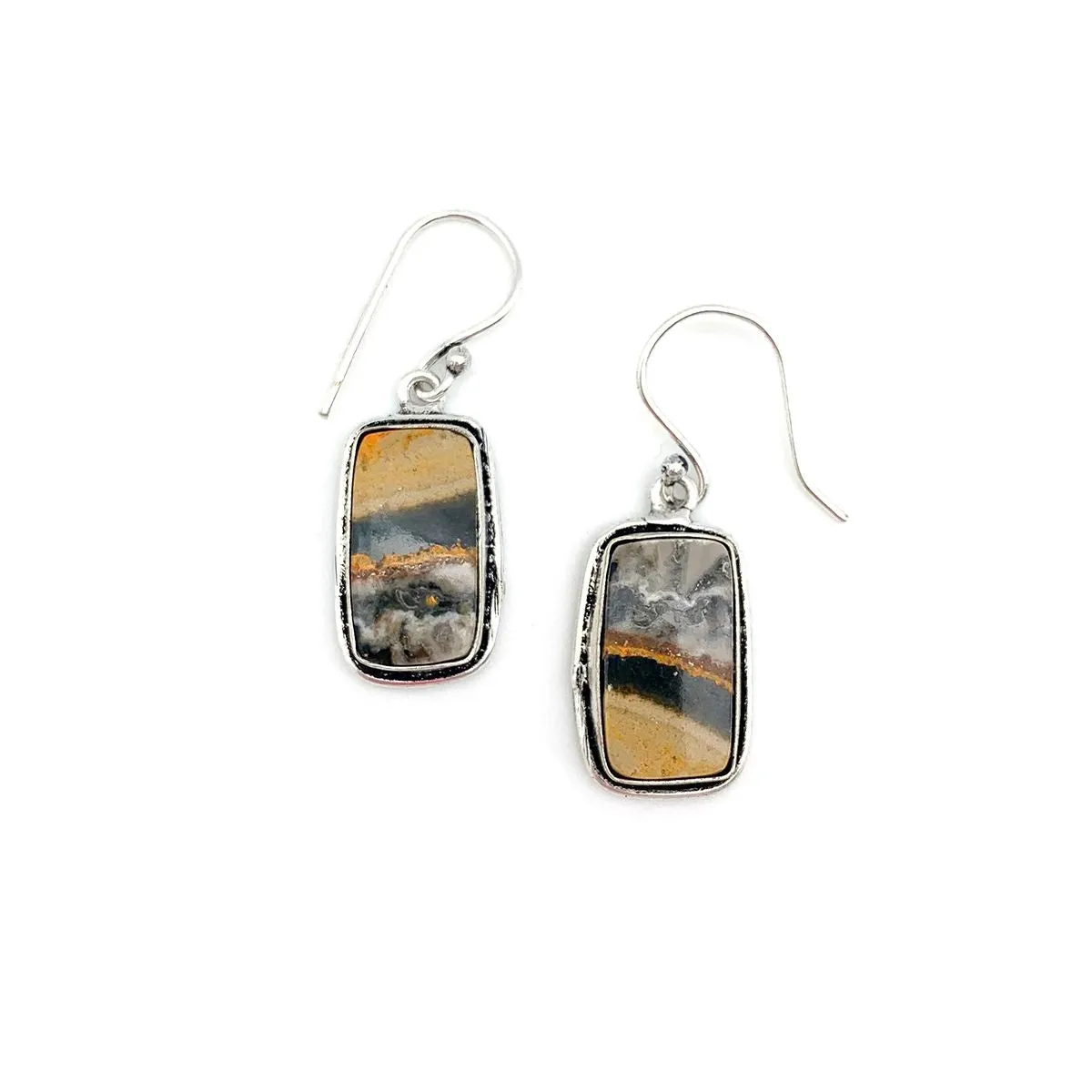 Kashi Semiprecious Large Stone Earrings - Bumblebee Jasper