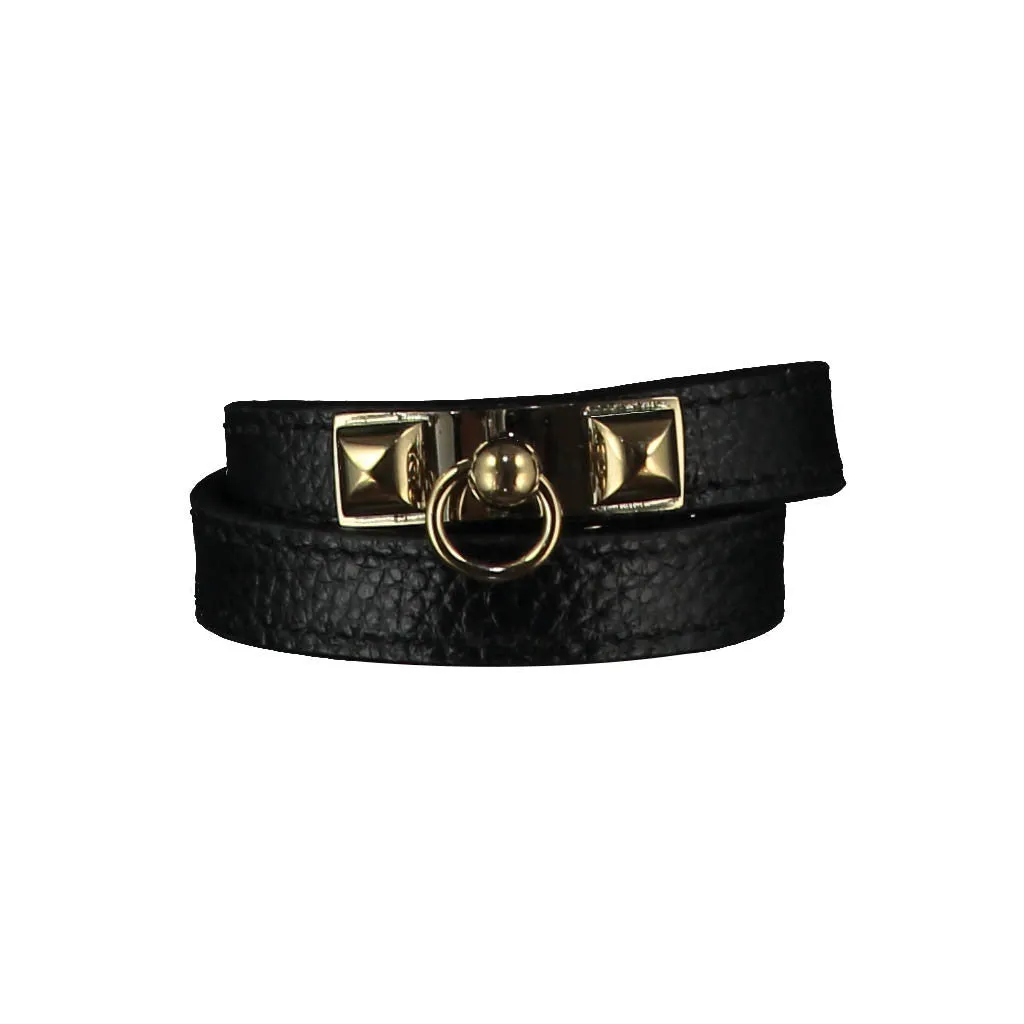 Kate Black Leather Bracelet