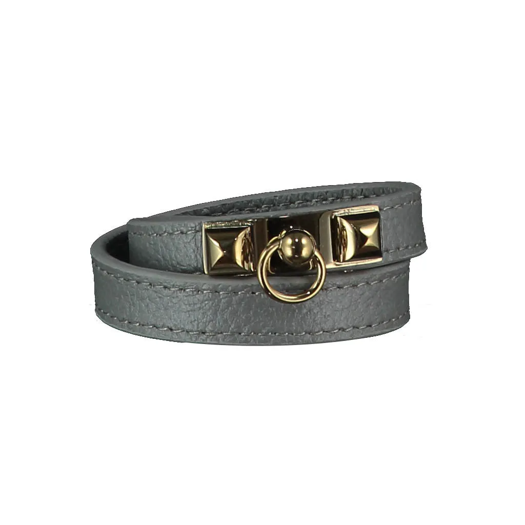 Kate Grey Leather Bracelet