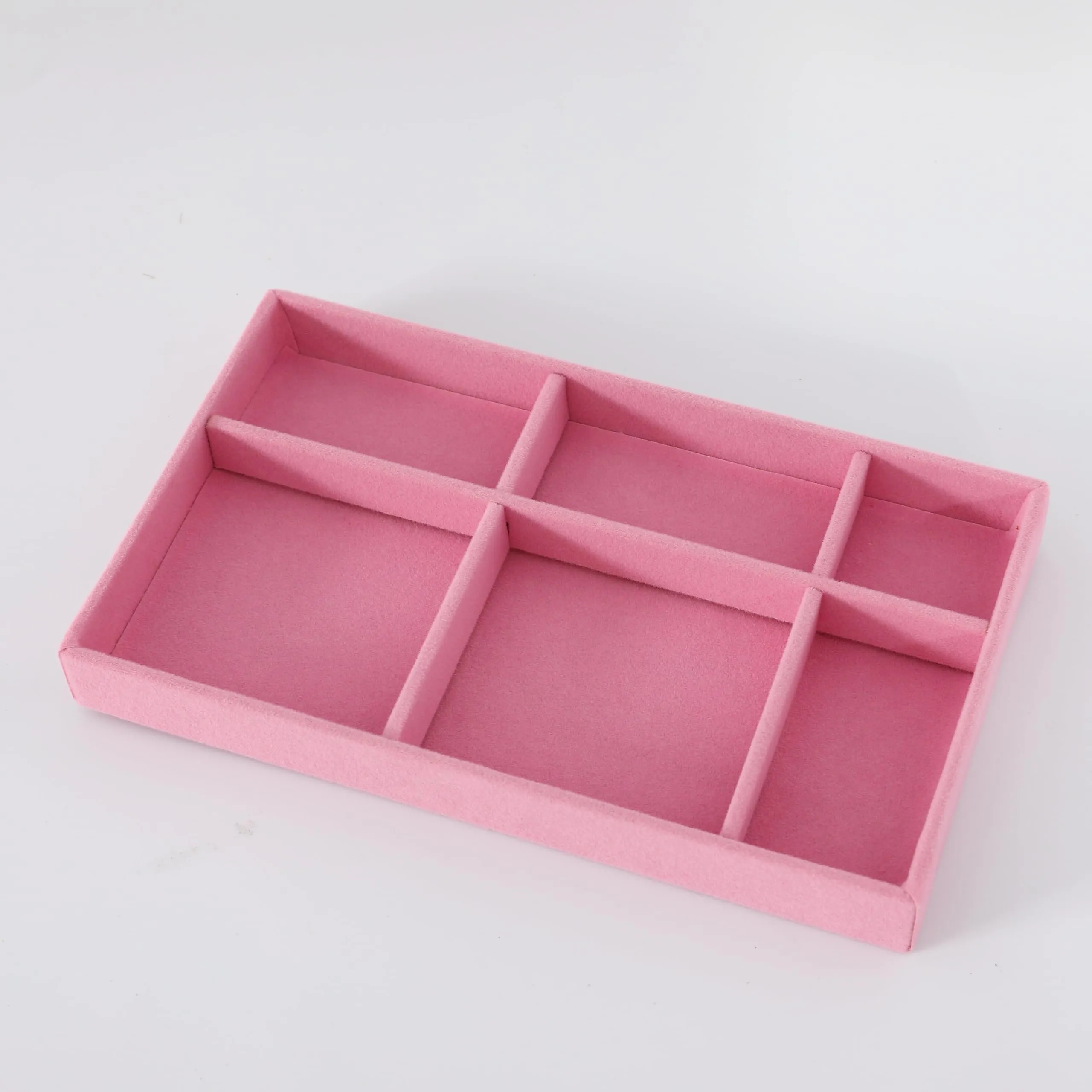 Kuber Industries 12 Pieces Velvet Jewelry Trays Organizer | Jewelry Storage Box | Jewelry Organizer | Showcase Holder Dresser Organizer for Earring Necklace Bracelet Ring |Pack of 3 | YBL4-04 |Pink