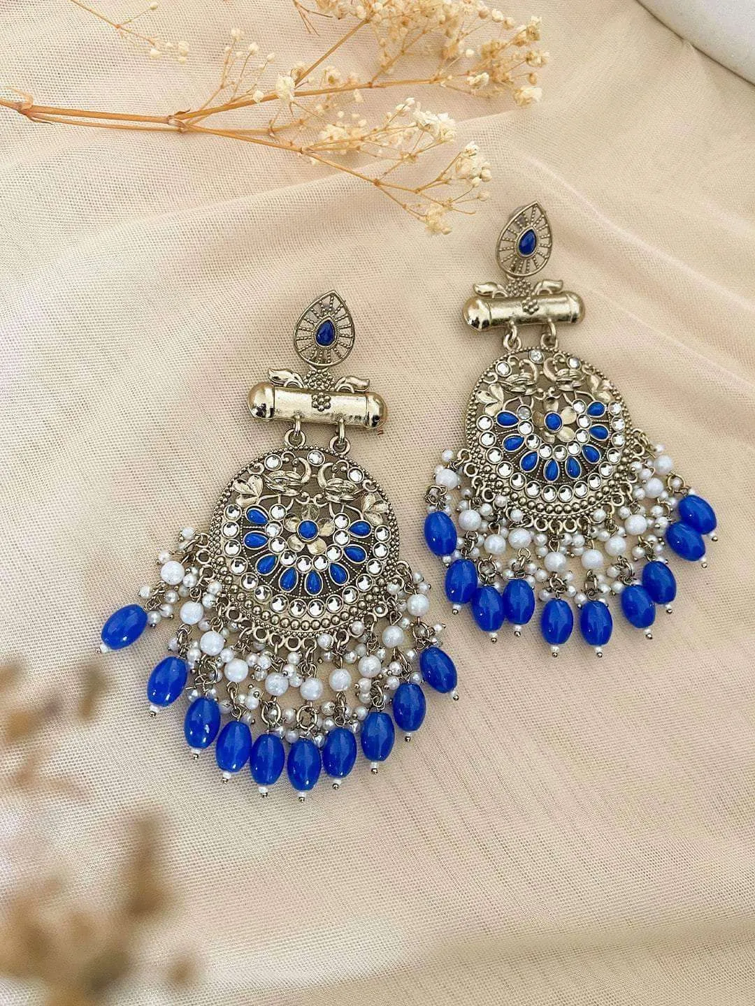 Kundan Long Designer Chandbali Earrings