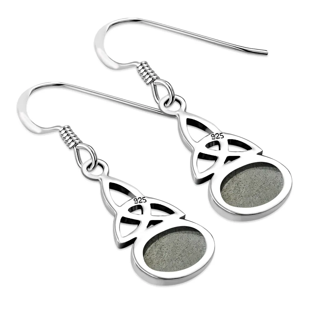 Labradorite Celtic Trinity Knot Silver Earrings