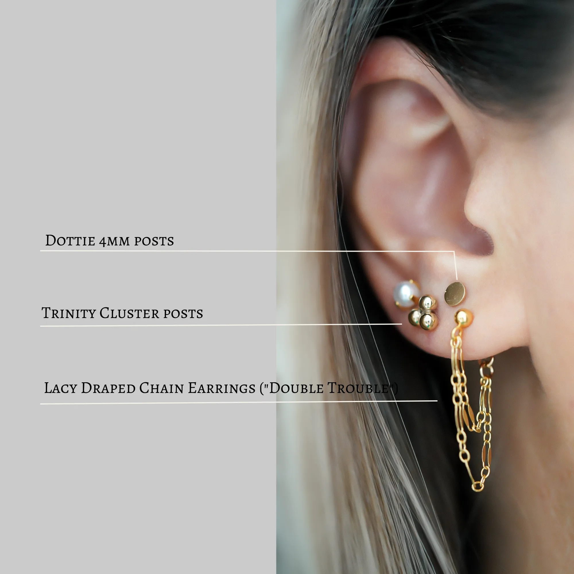 Lacy Draped Chain Earrings