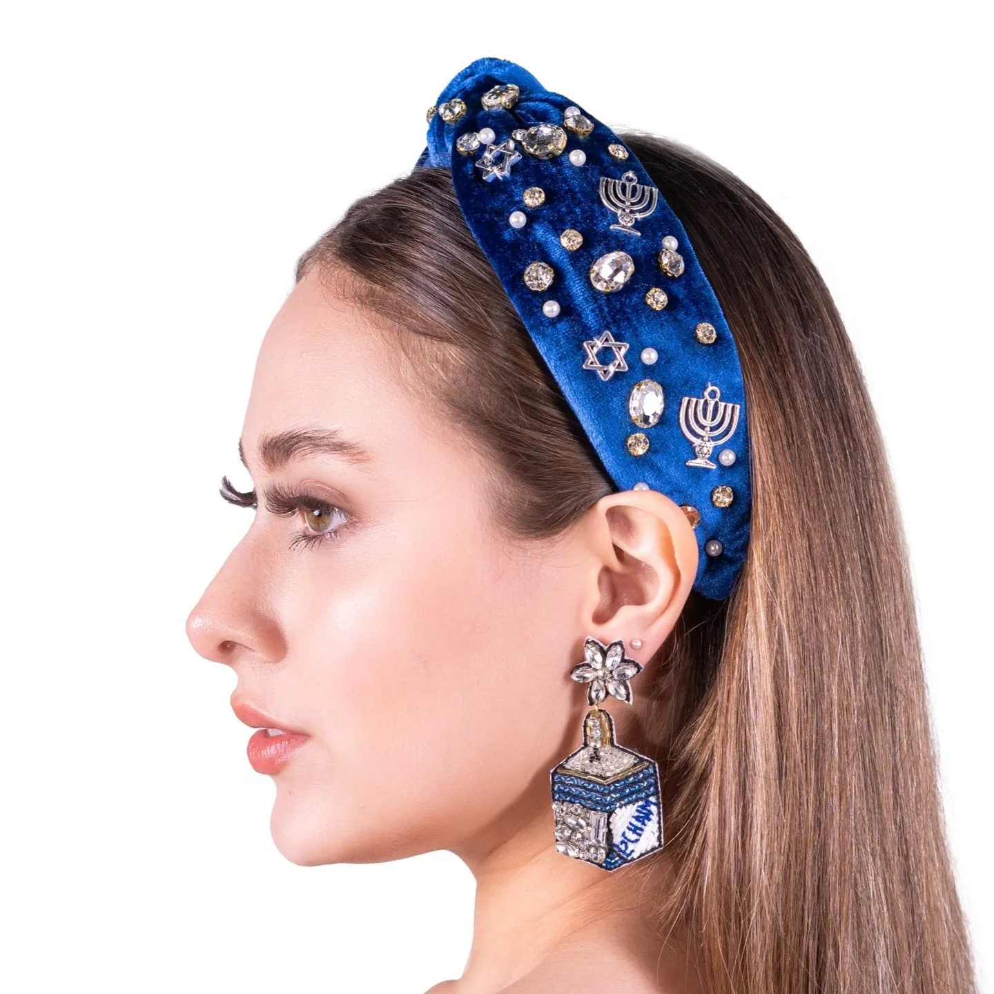 L'Chaim Beaded Jeweled Earrings