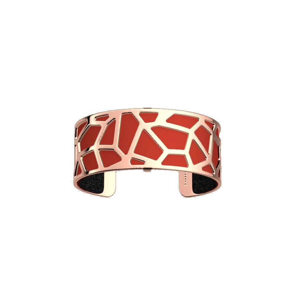 LES GEORGETTES BY ALTESSE Girafe Bracelet 25mm, Rose Gold Finishing - Black Glitter / Red