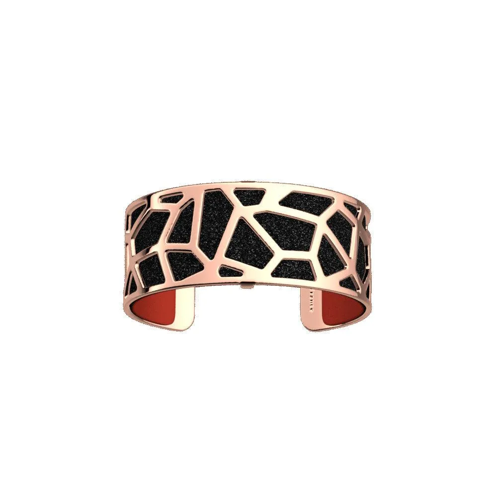 LES GEORGETTES BY ALTESSE Girafe Bracelet 25mm, Rose Gold Finishing - Black Glitter / Red