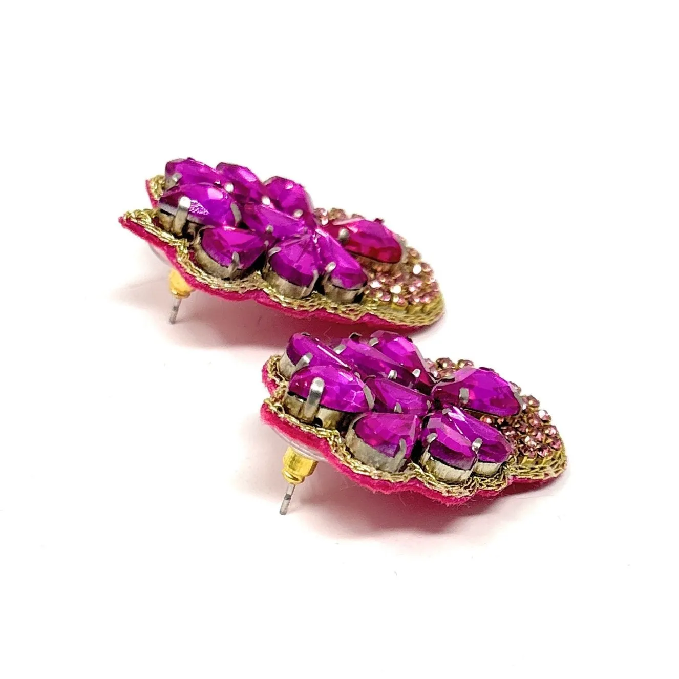 Leslie Fuchsia Jeweled Earrings