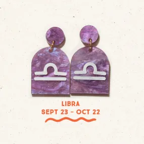 Libra Zodiac Earrings