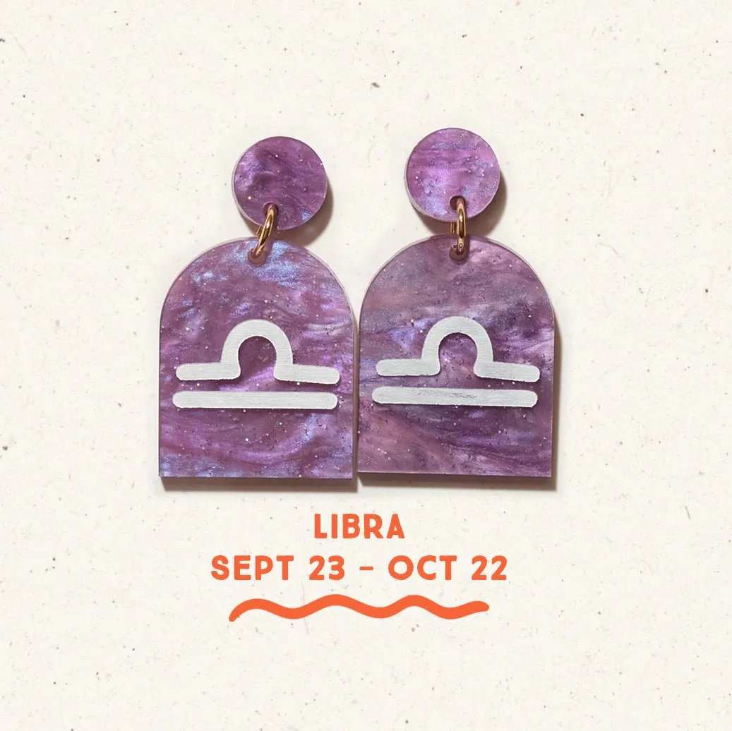 Libra Zodiac Earrings