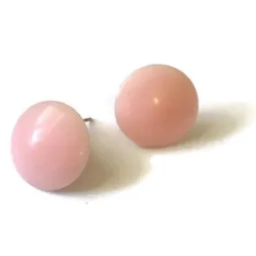 Light Pink Disc Stud Earrings