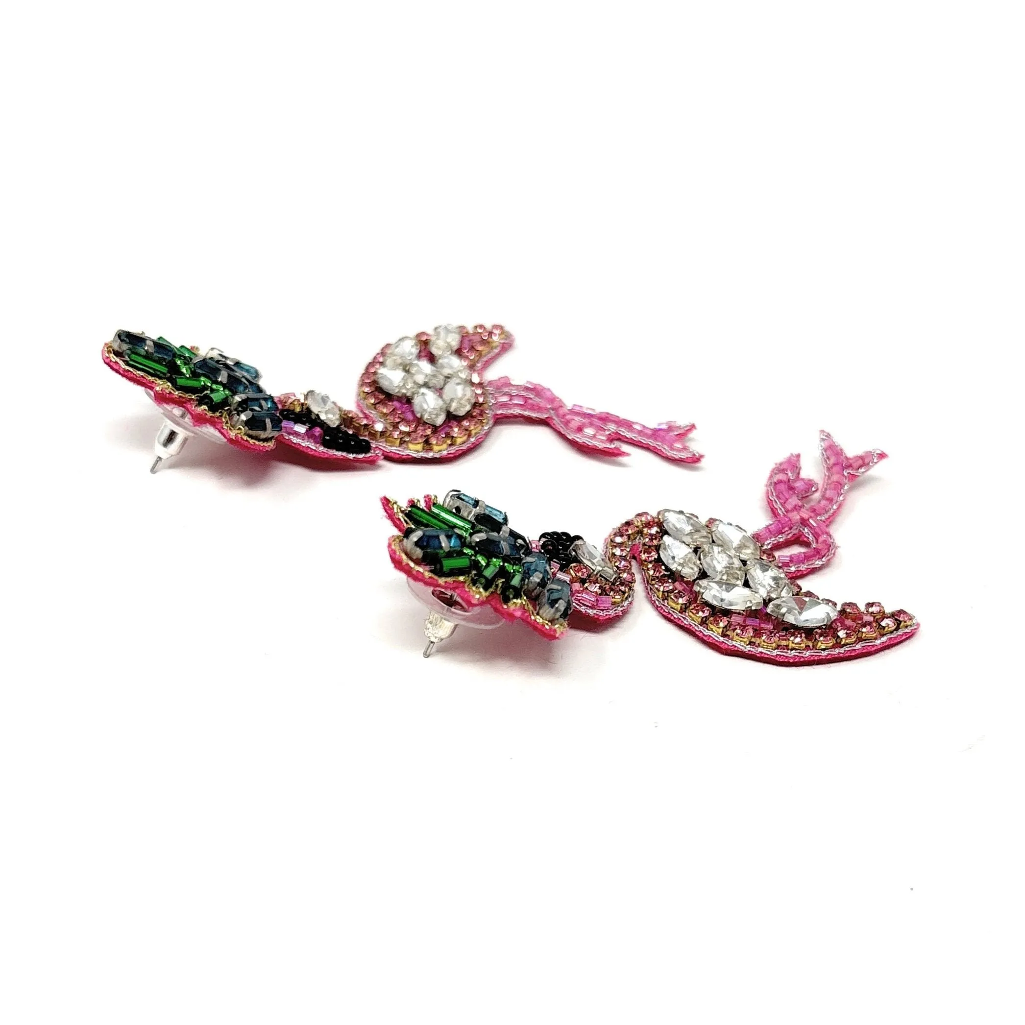 Light Pink Flamingo Beaded Earrings