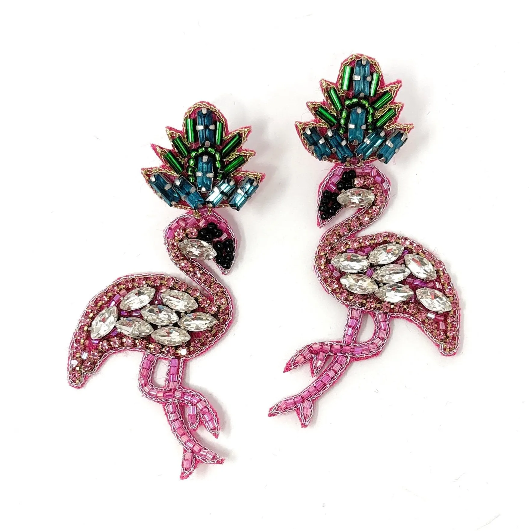 Light Pink Flamingo Beaded Earrings