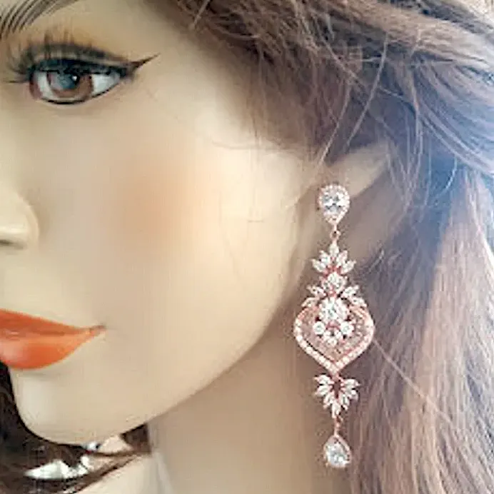 Long Statement CZ Earrings