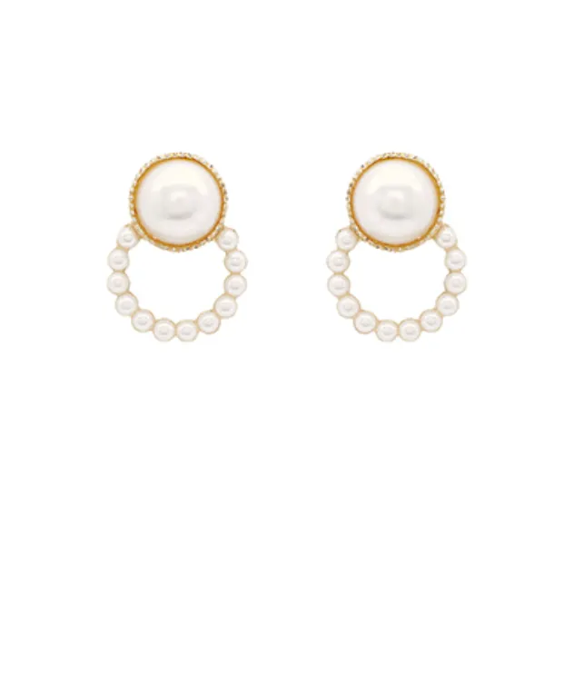 Looped Pearl Stud Earring