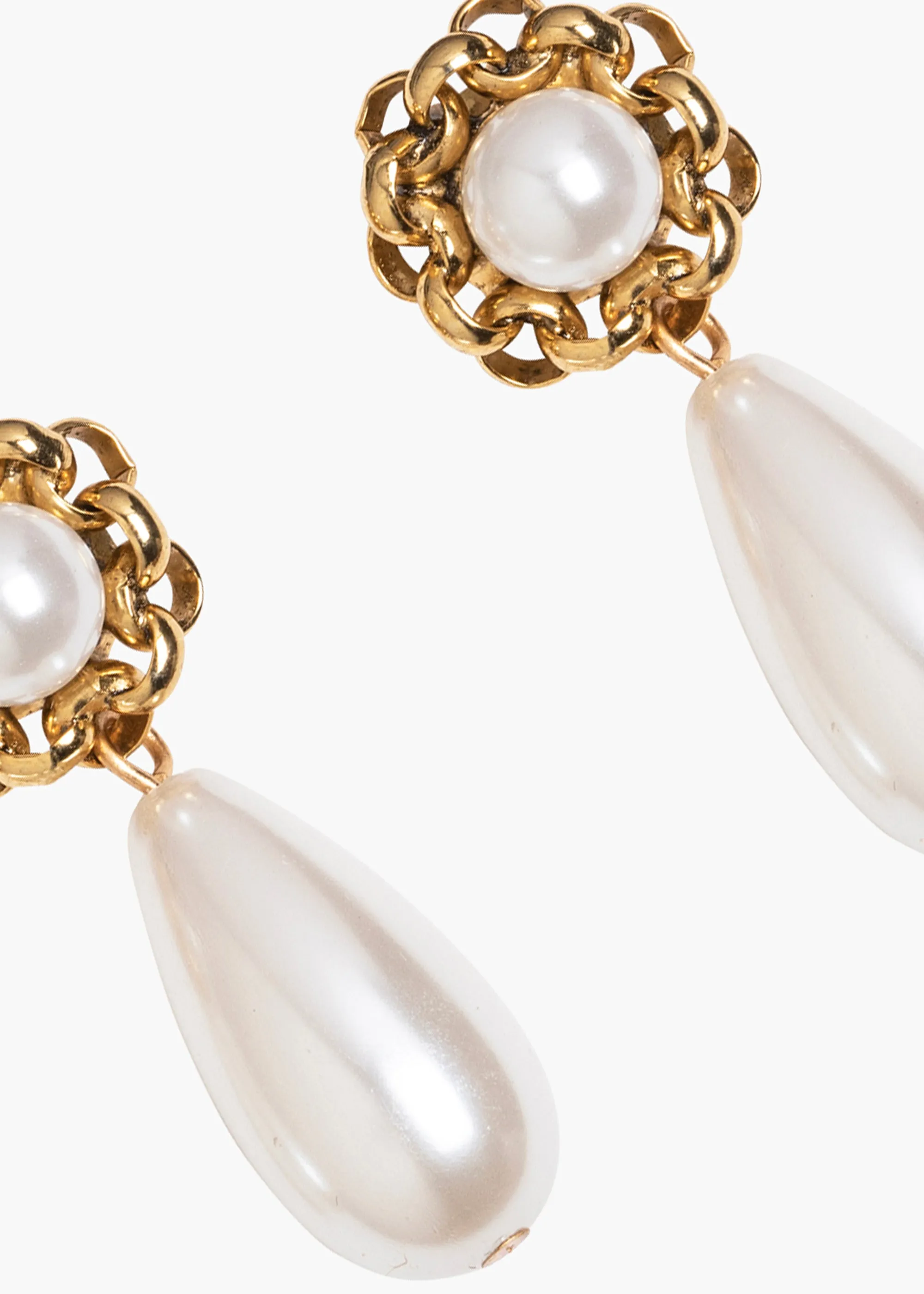 Luella Earrings -- Gold Pearl