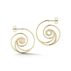 Lunasea Moonstone Hoop Earrings