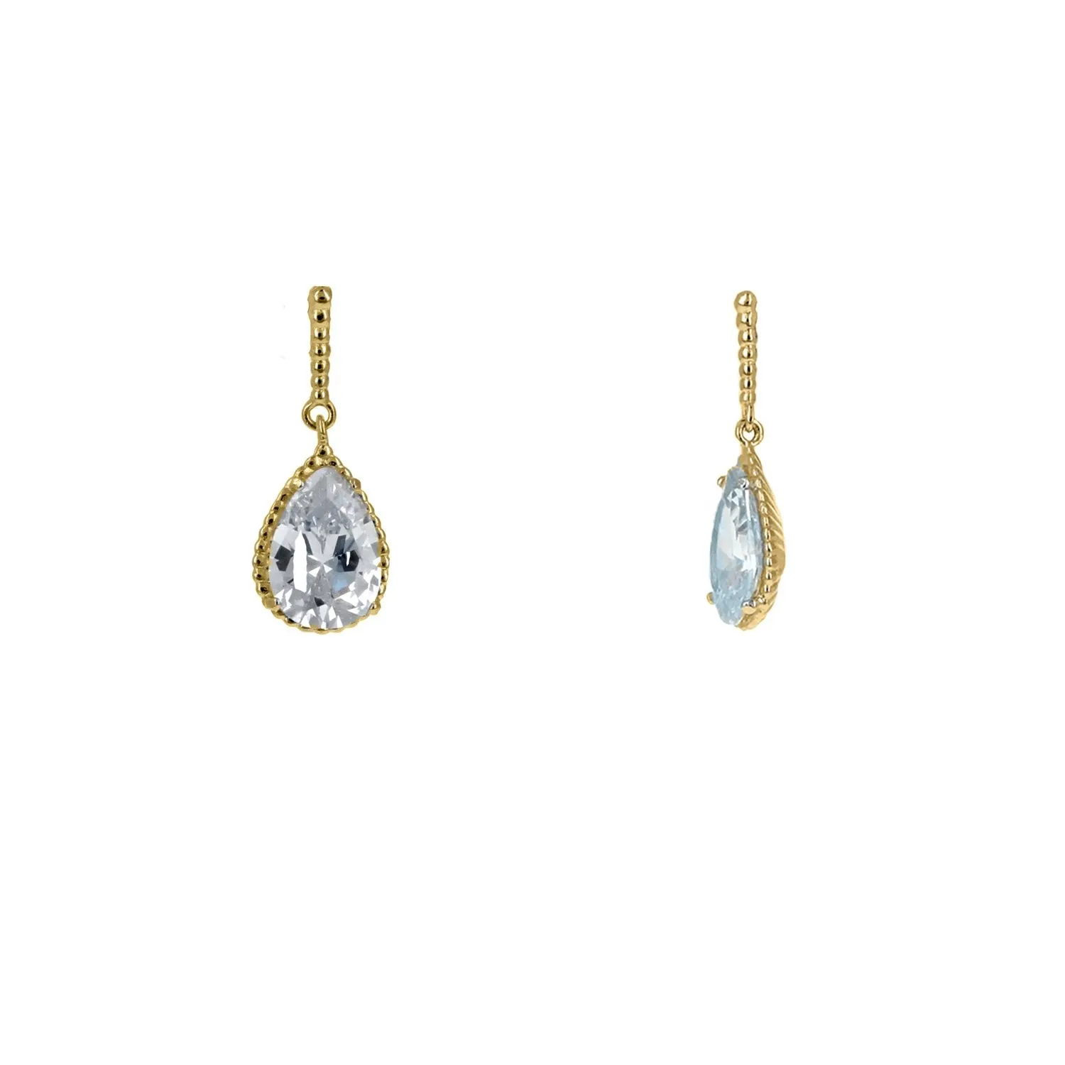 Mandy Pear CZ Drop Earrings