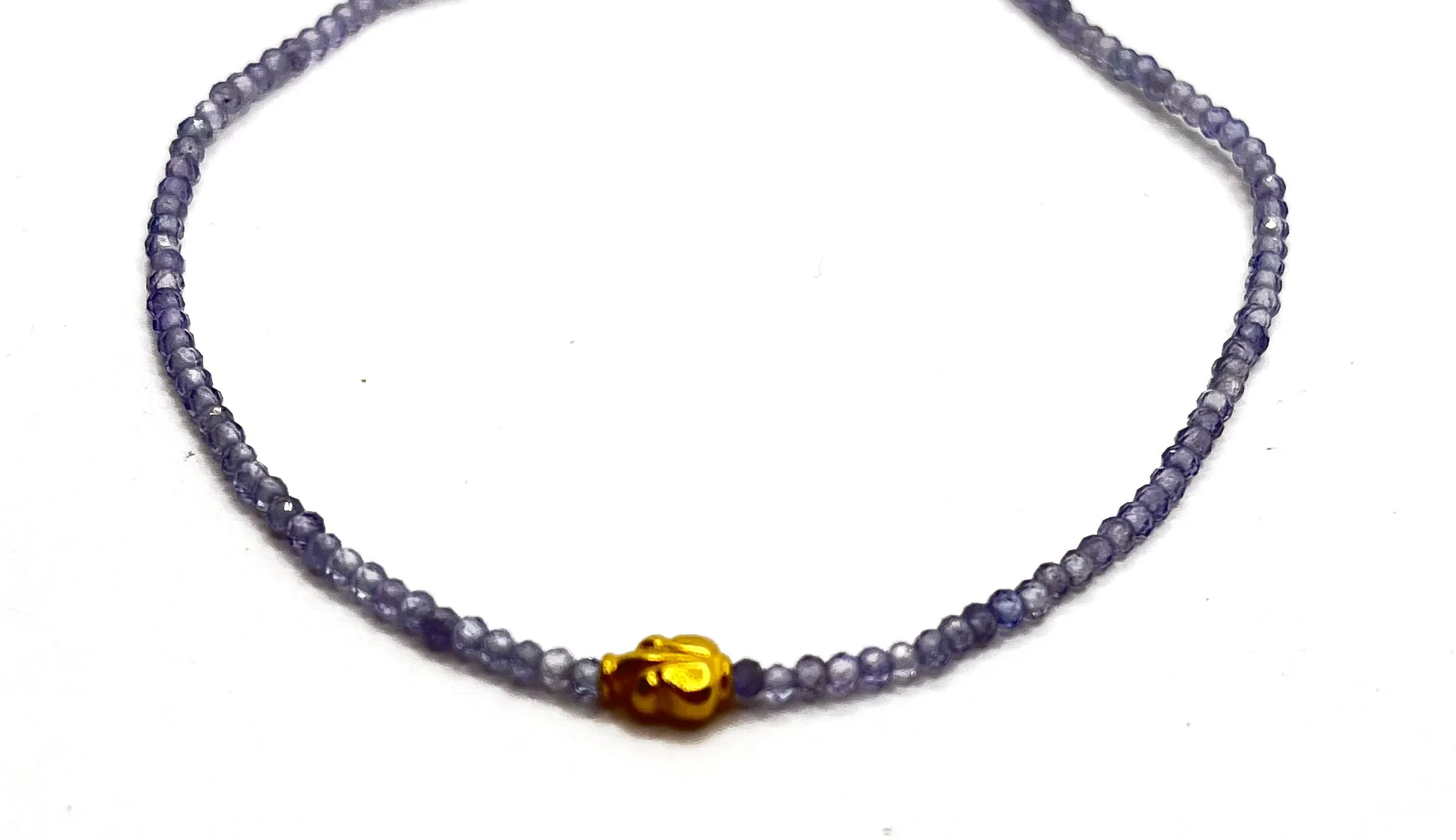 Margaret Solow | Tanzanite and 18K Bracelet on silk cord