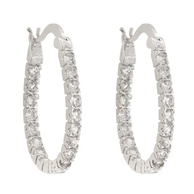 Marina Inside-Out CZ Hoop Earrings | 2ct | 27mm