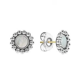 Maya Mother of Pearl Circle Stud Earrings