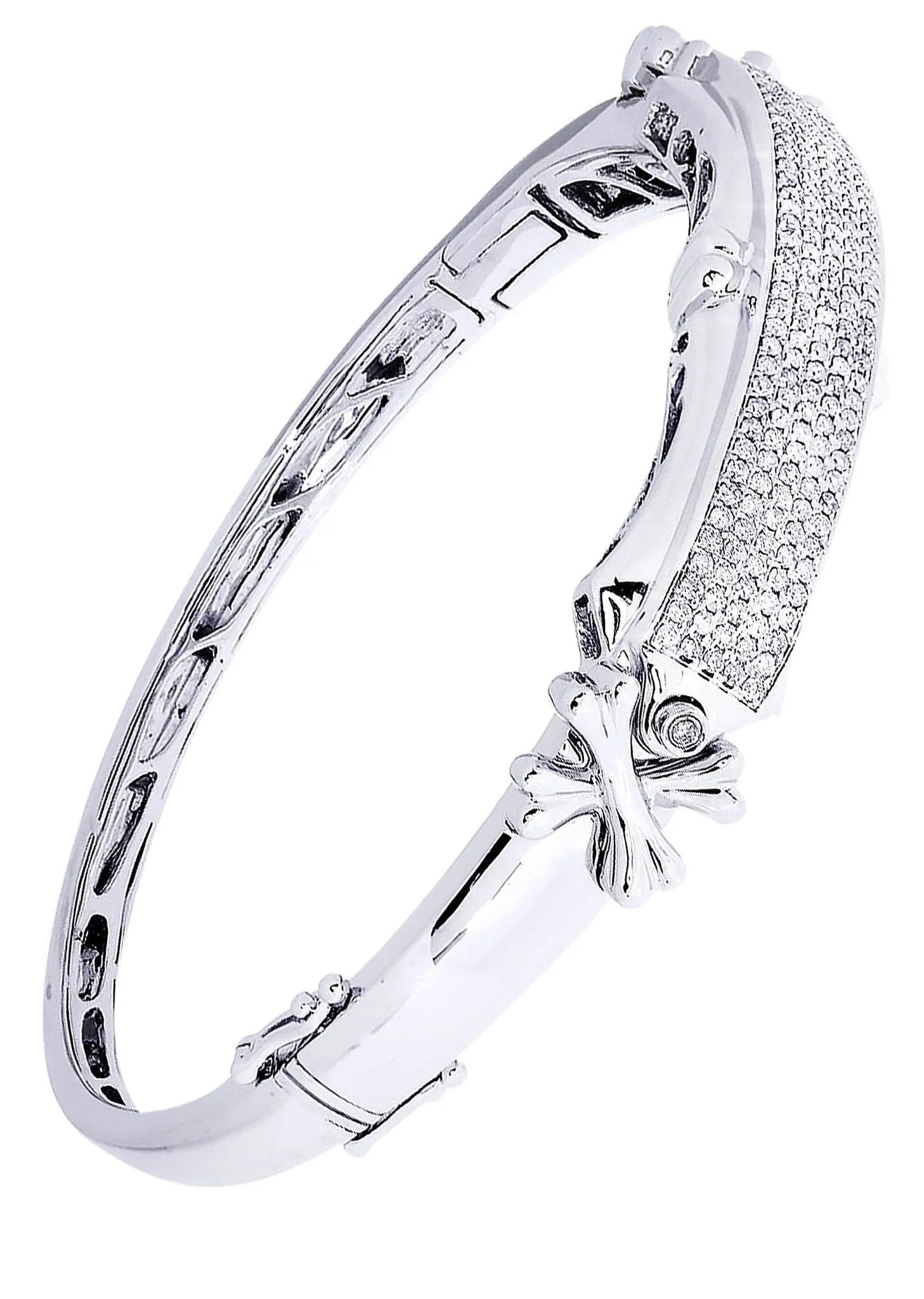 Mens Diamond Bangle White Gold| 1.54 Carats| 33.25 Grams