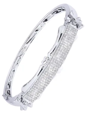 Mens Diamond Bangle White Gold| 1.54 Carats| 33.25 Grams