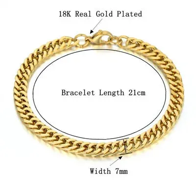 Men's Stainless Steel Cuban Link Bracelet – Stylish & Durable