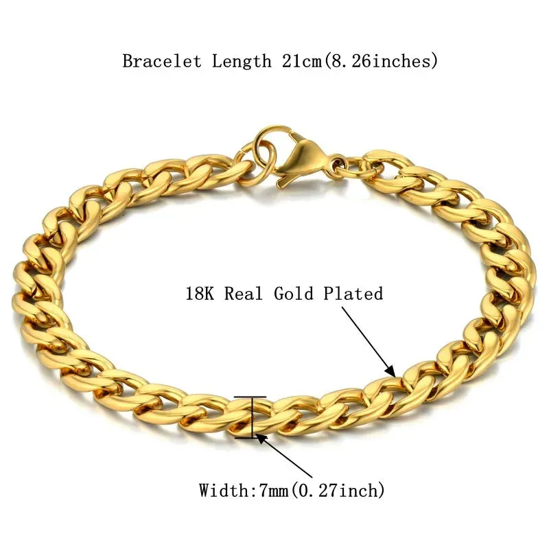 Men's Stainless Steel Cuban Link Bracelet – Stylish & Durable