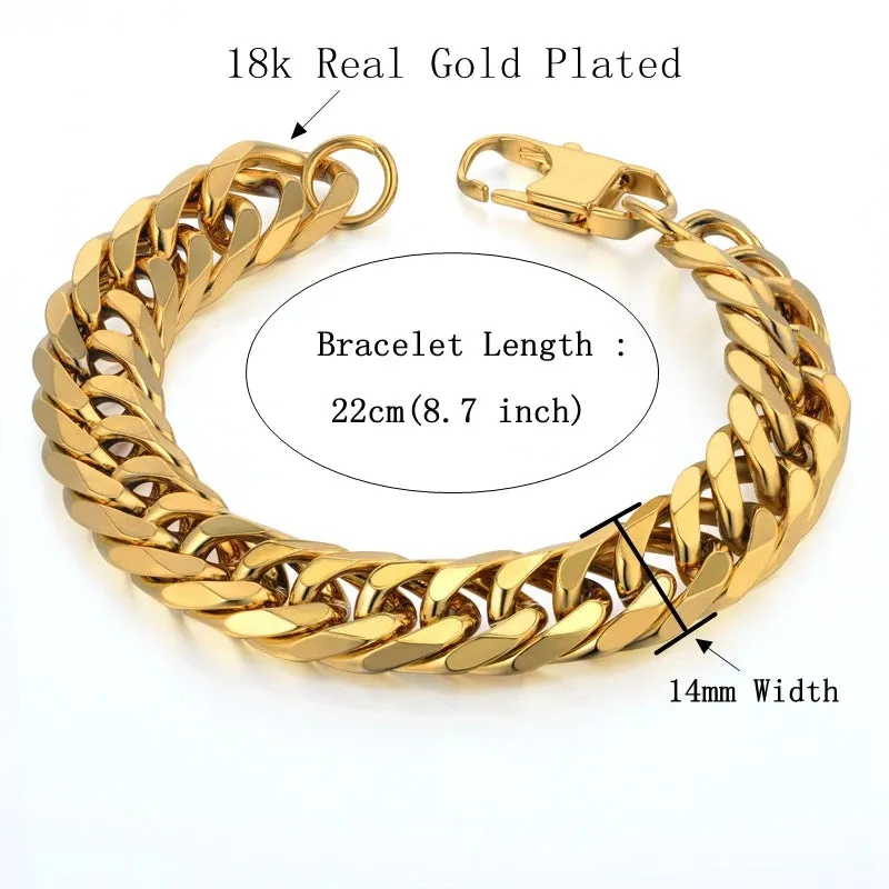 Men's Stainless Steel Cuban Link Bracelet – Stylish & Durable