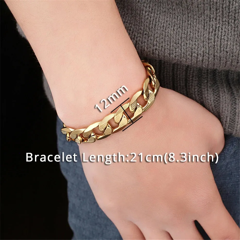 Men's Stainless Steel Cuban Link Bracelet – Stylish & Durable