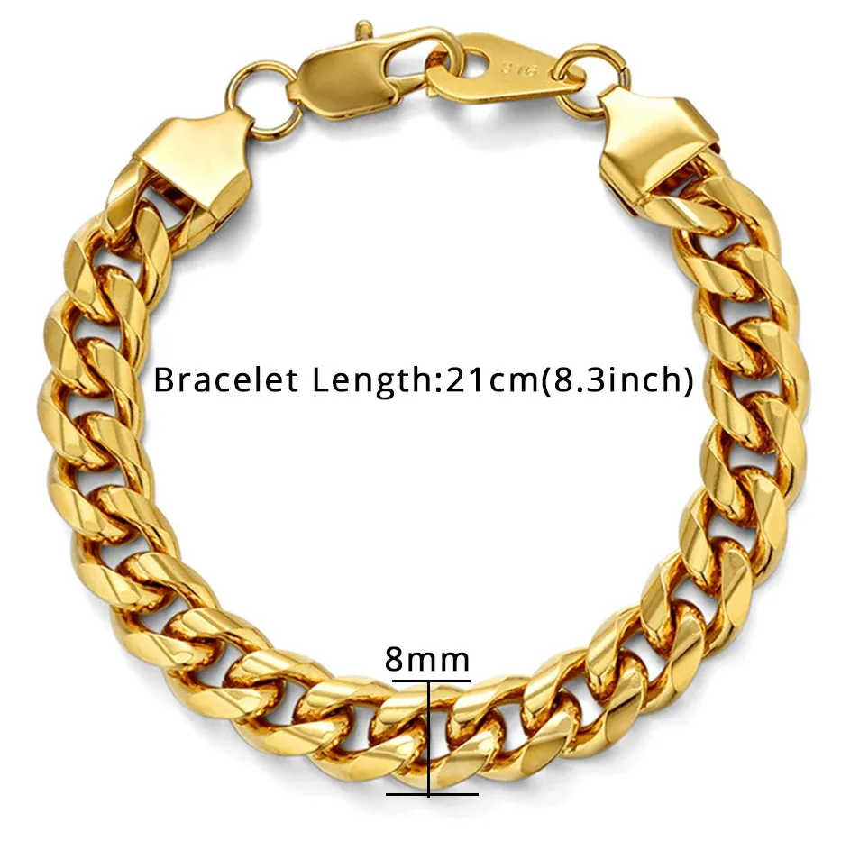 Men's Stainless Steel Cuban Link Bracelet – Stylish & Durable