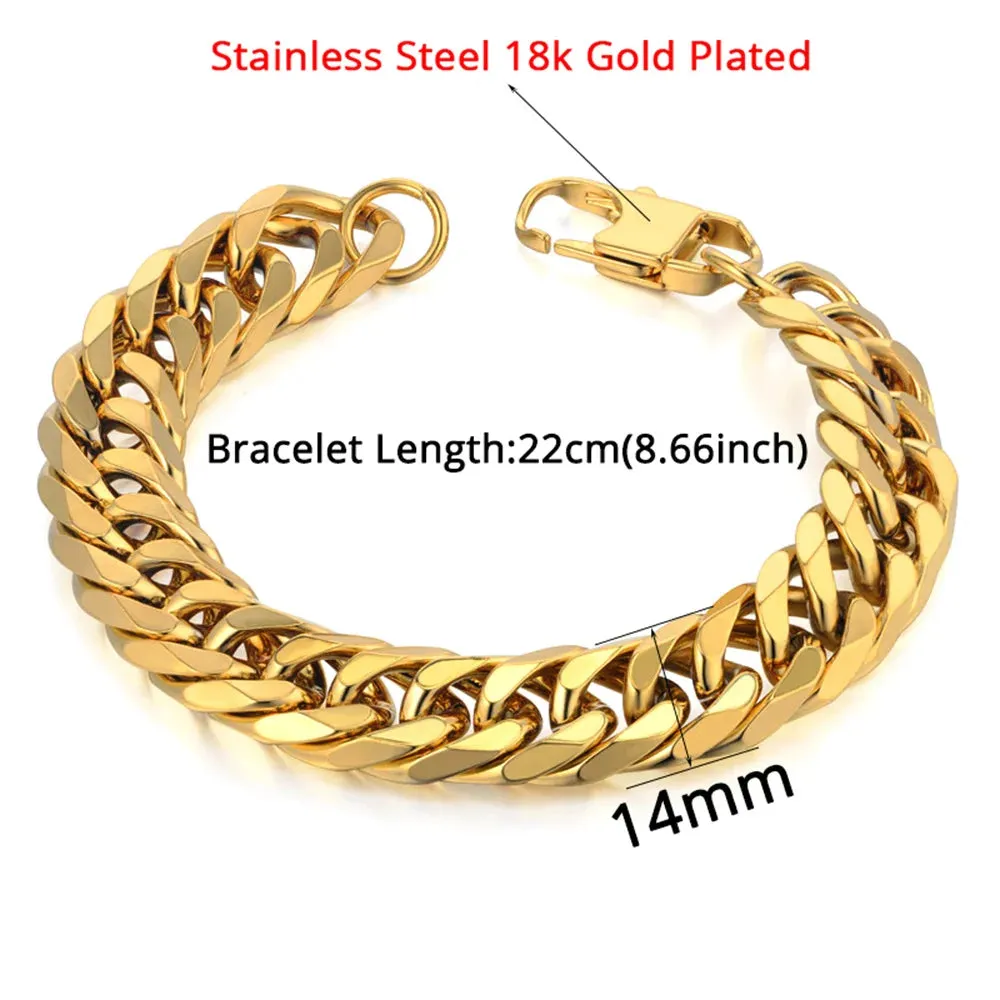 Men's Stainless Steel Cuban Link Bracelet – Stylish & Durable