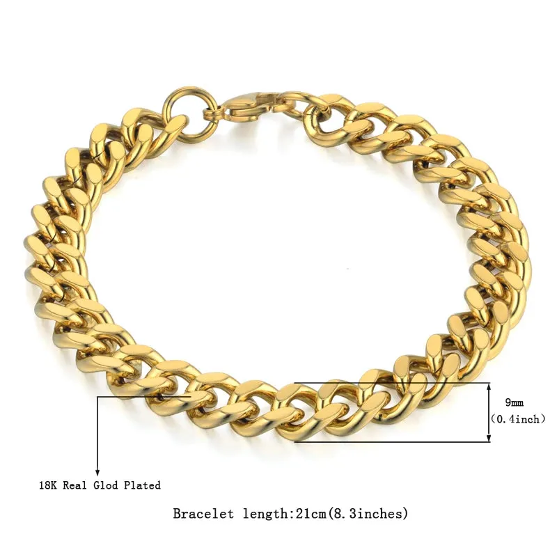 Men's Stainless Steel Cuban Link Bracelet – Stylish & Durable