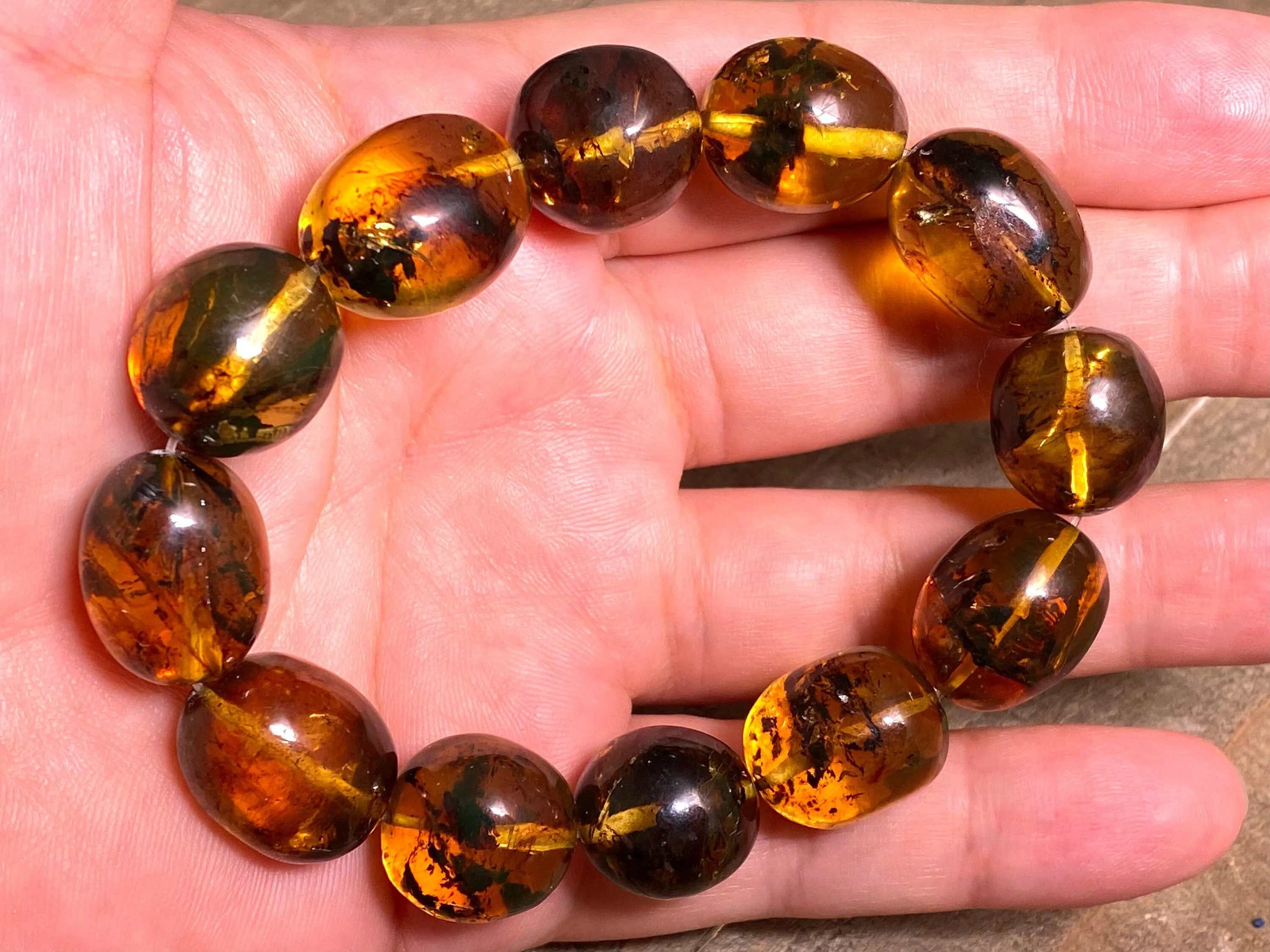 Mexican AMBER Crystal Bracelet - Beaded Bracelet, Handmade Jewelry, Healing Crystals and Stones, 48279