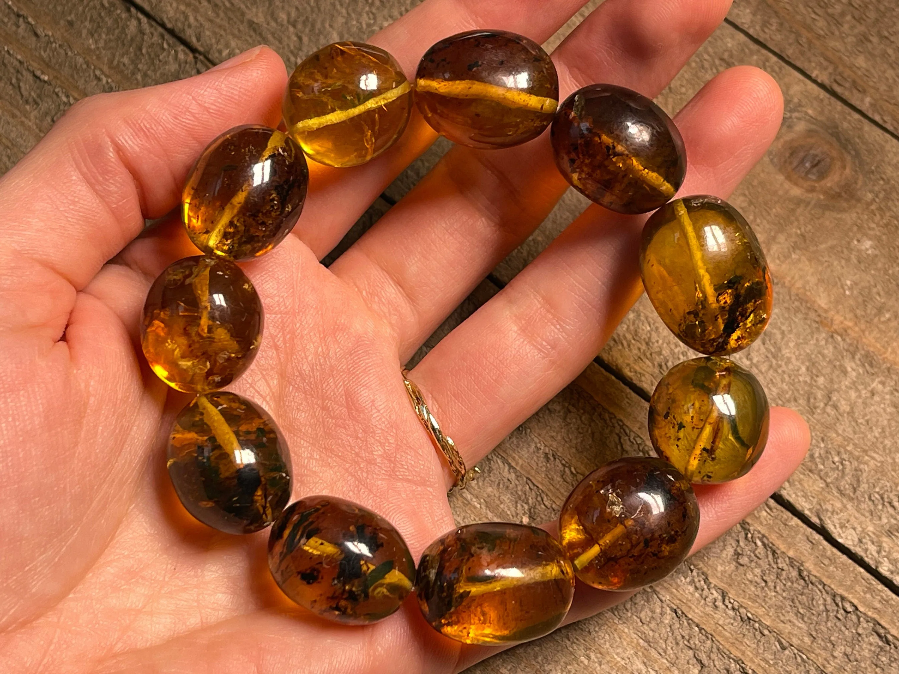 Mexican AMBER Crystal Bracelet - Beaded Bracelet, Handmade Jewelry, Healing Crystals and Stones, 48382