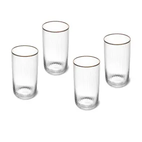 Mikasa Sorrento 4-Piece Crystal Highball Glass Set, 510ml