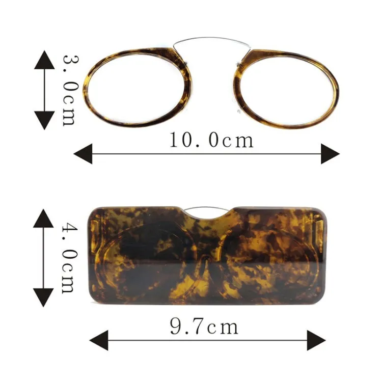 Mini Clip Nose Style Presbyopic Glasses without Temples, Positive Diopters: 3.00(Black)